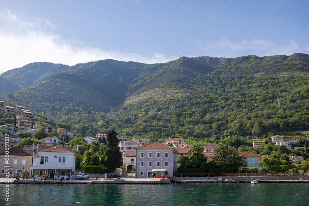 Kamenari view from the ferry, Montenegro