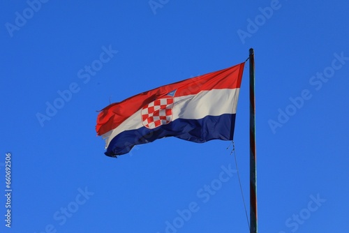 Croatia national flag on a clear sky