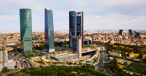 Four towers of the business district in Madrid. Spain