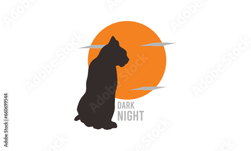a cat pensive at night