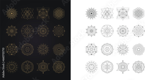 Mandalas Vector Set - Color and Black & White
