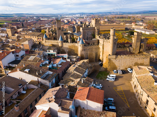 Towers of castle Palacio Real de Olite. Spain. High quality photo