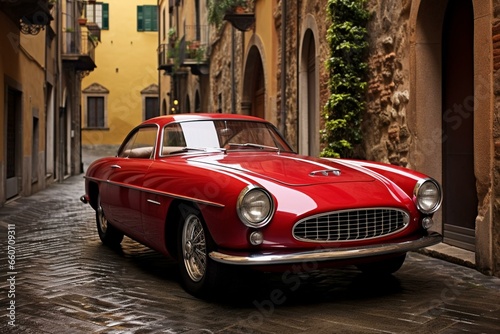 Classic Italian automobile from the past. Generative AI © Koda