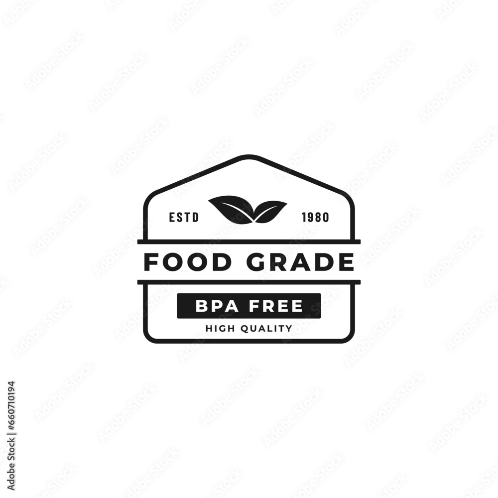 Food grade label or BPA Free Label Vector Isolated in Flat Style. Best Food grade label vector for product packaging design element. BPA Free label for packaging design element. Food grade label or BPA Free Label Vector Isolated in Flat Style. Best Food grade label vector for product packaging design element. BPA Free label for packaging design element.