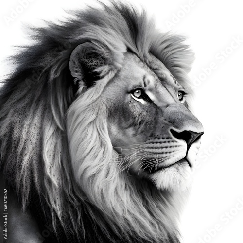 photo of lion black and white white background high resolution 