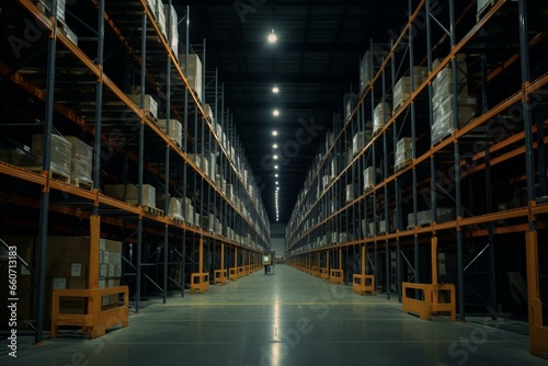 Efficient warehouse with advanced technology. Generative AI