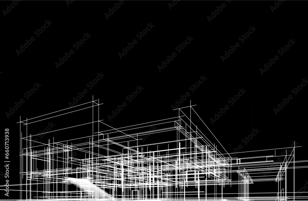 Abstract architectural background vector drawing