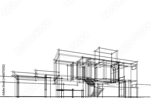 Abstract architectural background vector drawing © Svitlana