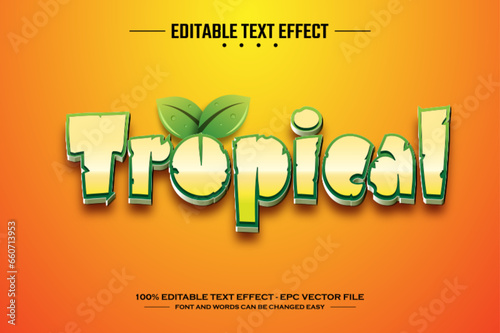 Tropical 3D editable text effect template