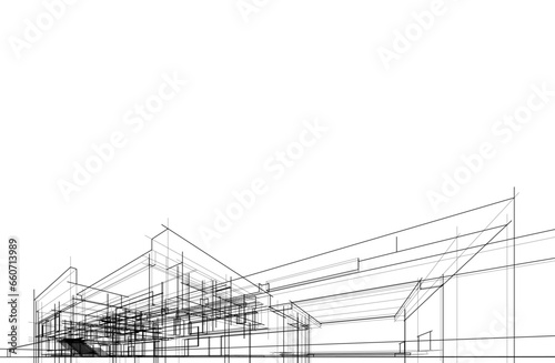 sketch of building