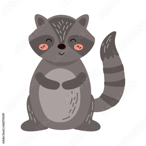 cute raccoon illustration