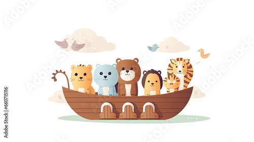 arca de noé fofa para crianças 