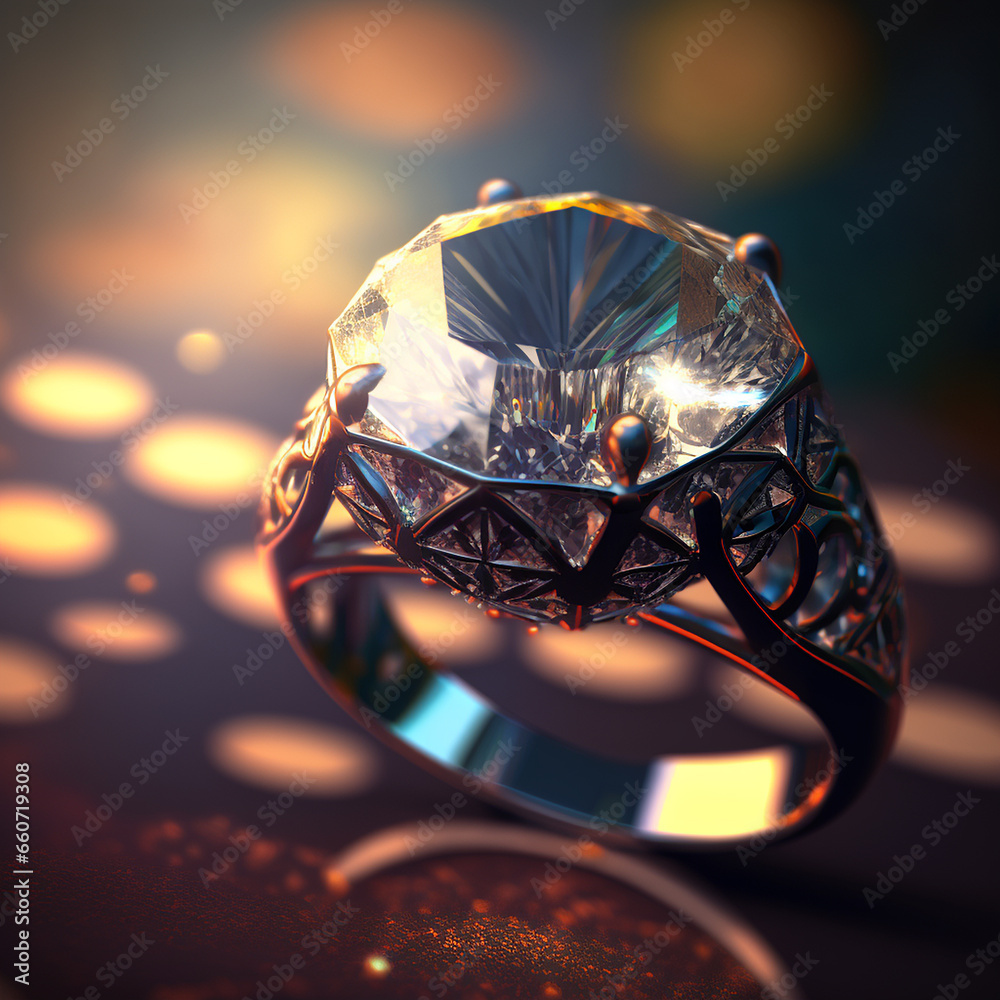 Gold Diamond engagement ring high resolution background image AI ...