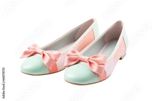Pastel Ballet Comfy Flats on isolated background