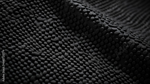Texture of thick and chunky ribbed rubber, offering a strong and sy surface that is resistant to abrasions and tears.