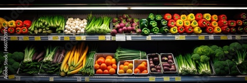 fruits and vegetables in the refrigerated shelf  generative AI