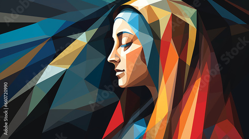 Virgem Maria geométrico, simbolo da fé cristã católica  photo