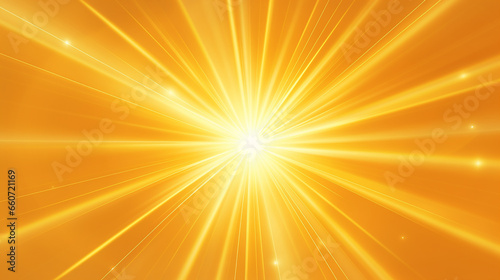 Raios solares amarelos. Flare laranja quente. Efeito gritante com transparência. Raios de sol. Fundo claro brilhante abstrato