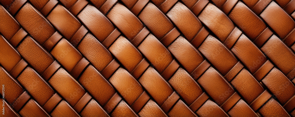 Texture of braided saddle leather This closeup image showcases saddle leather that has been braided into a textured pattern. The leather is thick and sy, making it perfect for creating durable Texture of braided saddle leather This closeup image showcases saddle leather that has been braided into a textured pattern. The leather is thick and sy, making it perfect for creating durable