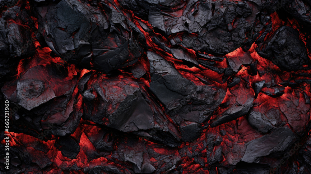 Texture of Lava Rock with Obsidian Volcanic Texture This rock has a dark, glossy surface with a smooth texture, similar to polished black glass. - obrazy, fototapety, plakaty 