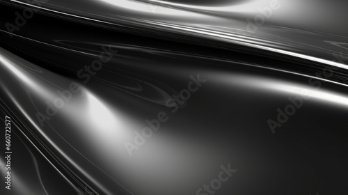 Texture of a Dark Metallic Surface The dark, glossy surface of this metal gleams in the light and has a reflective quality. Its smooth texture adds depth and dimension to the overall appearance.