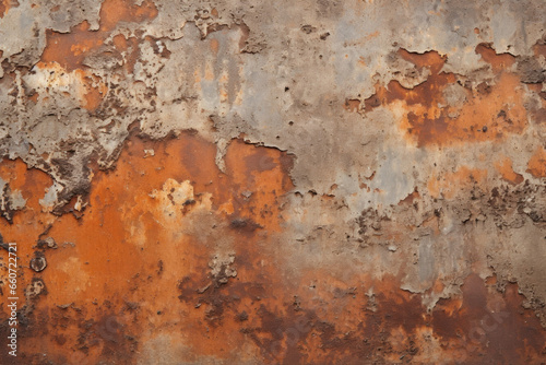Closeup of aged metal A detailed look at a corroded and pitted metal surface, showcasing the progression of rust and the development of a rough and textured appearance.