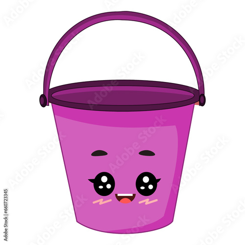 Cute purple bucket vector