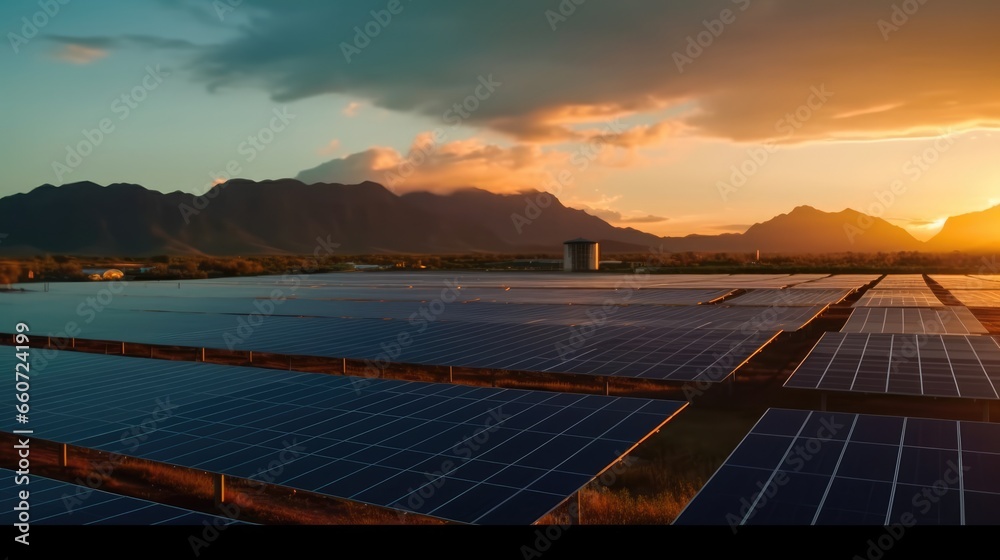 panorama Alternative electricity source solar panels