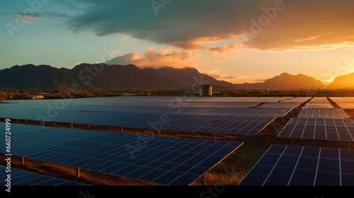 panorama Alternative electricity source solar panels