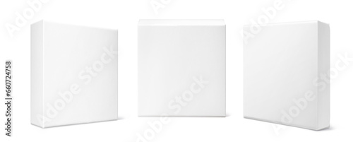 product packaging box empty box mockup isolated on white background photo
