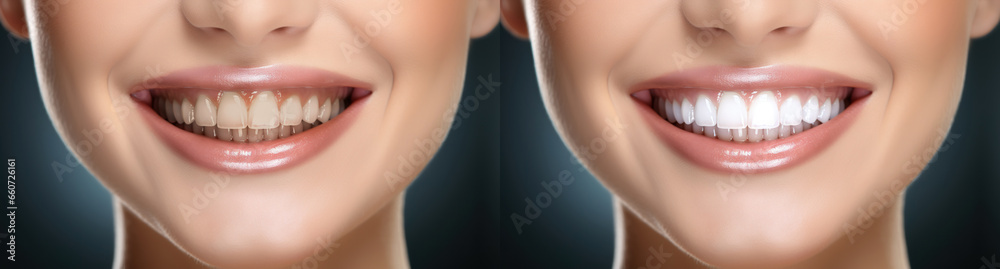 Before-and-after collage: professional teeth whitening Before-and-after collage: professional teeth whitening