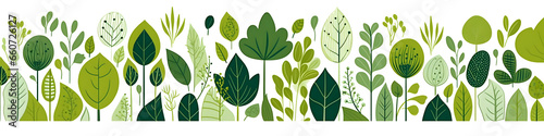 green leaves  drawing isolated on a transparent background