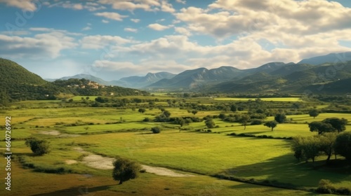 rural view of green valley photo