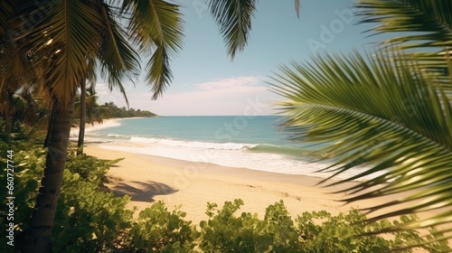 Soaring beach view  tropical landscape design. summer holiday feel