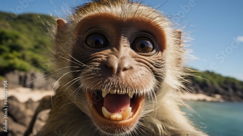 close up of a monky