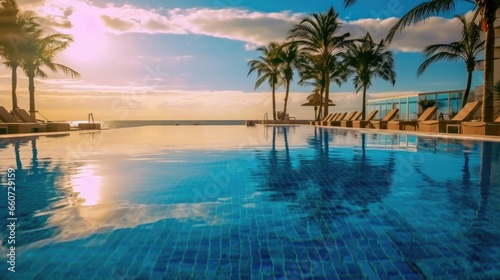 swimming pool near the beach  luxury travel