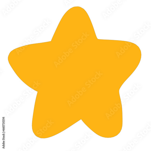 Estrella ilustrada sin fondo amarilla infantil irregular
