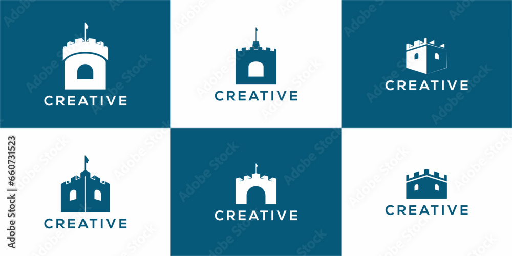 city landmarks and monuments logo designs vector 