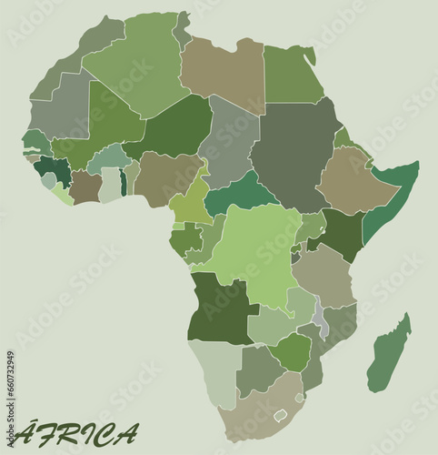vector map of africa green color
