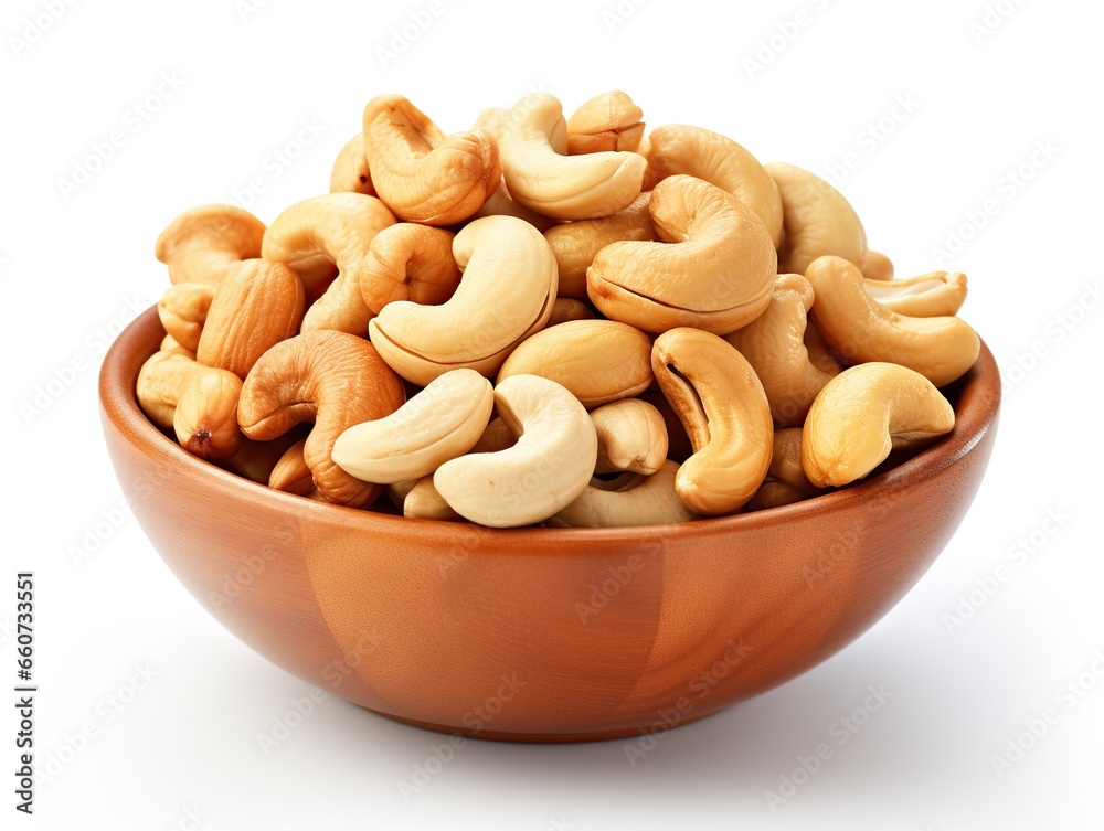 Cashew illustration isolated on white background, Cashew lovers , Generative Ai Cashew illustration isolated on white background, Cashew lovers , Generative Ai