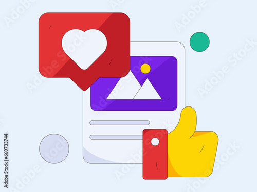Virtual characters social communication concept business flat vector hand drawn illustration
