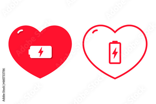 Love battery symbol. Illustration vector