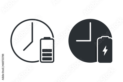 Battery time symbol. Illustration vector