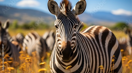 zebra in the field