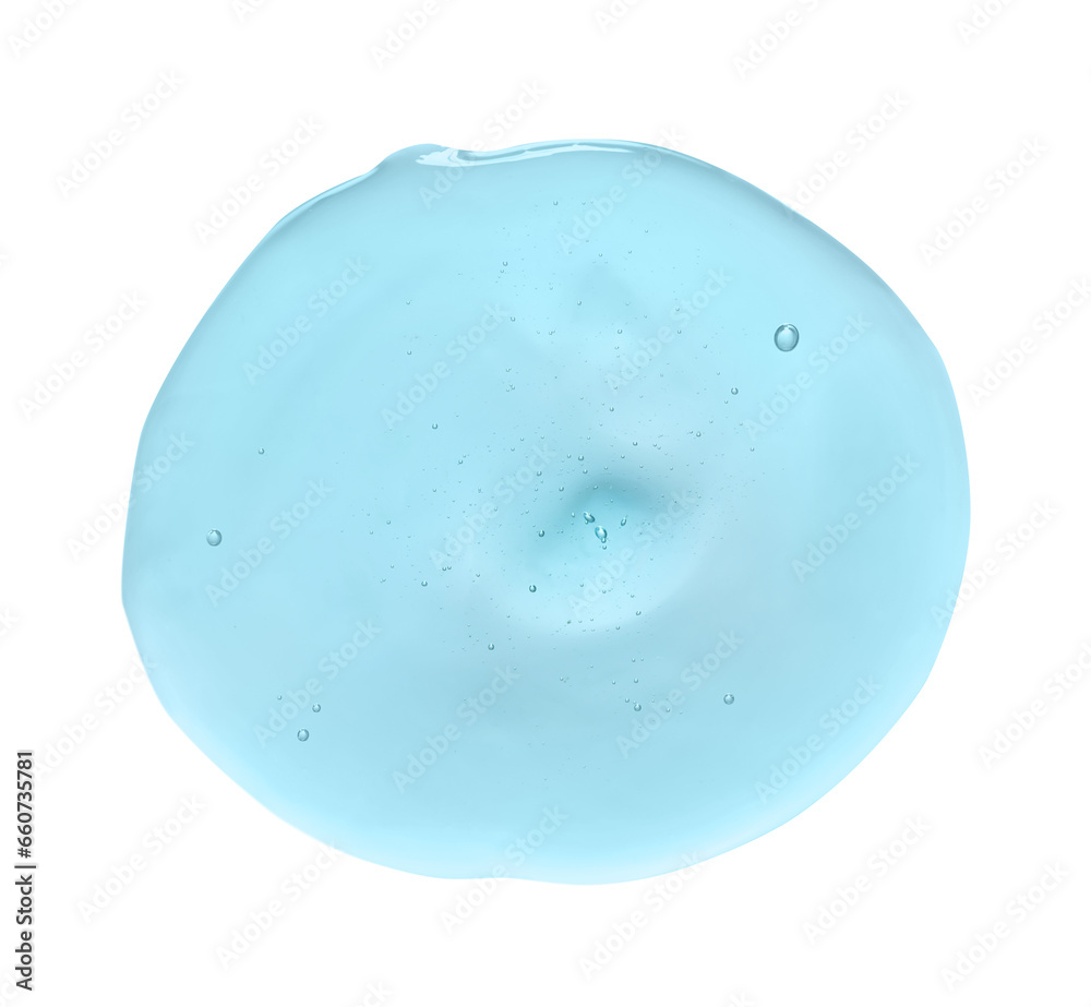 Sample of cleansing gel on light grey background, top view. Cosmetic product Sample of cleansing gel on light grey background, top view. Cosmetic product