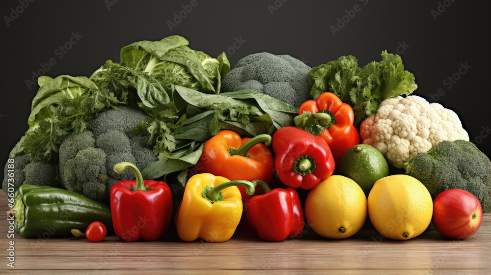Wooden box full of fresh vegetables and fruits on white background Wooden box full of fresh vegetables and fruits on white background