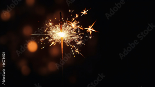 Sparkler with blurred background. Fireworks on the night.