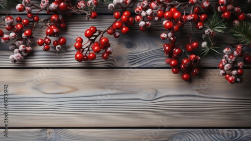 Empty wooden podium with flower decoration