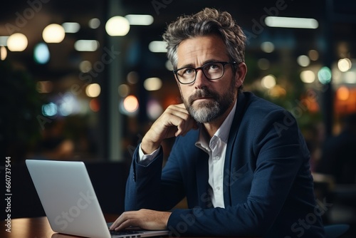 businessman working on laptop