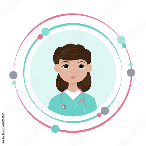 Cartoon flat nurse doctor medical vector illustration graphic icon symbol